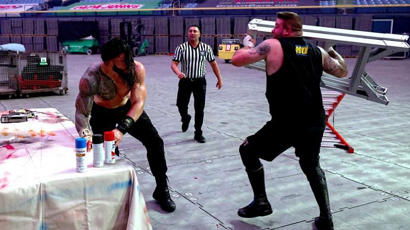 This ladder spot didn't even make the top five craziest moments of the Last Man Standing Match